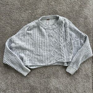 Free People Cropped Cable Knit Sweater